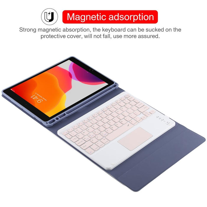 Detachable Bluetooth Pink Keyboard & Microfiber Leather Tablet Case For Ipad 10.2 Inch / Ipad Air 2019 With Touch Pad & Pen Slot & Holder