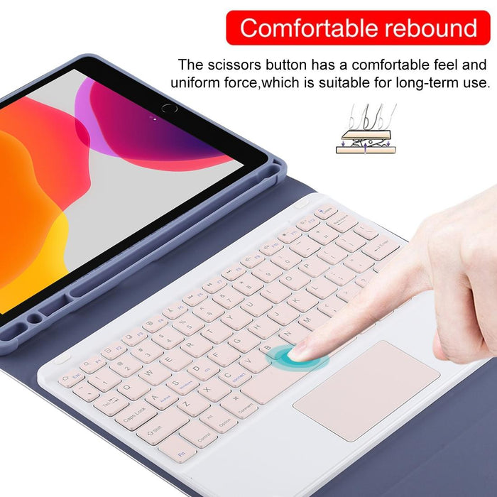 Detachable Bluetooth Pink Keyboard & Microfiber Leather Tablet Case For Ipad 10.2 Inch / Ipad Air 2019 With Touch Pad & Pen Slot & Holder