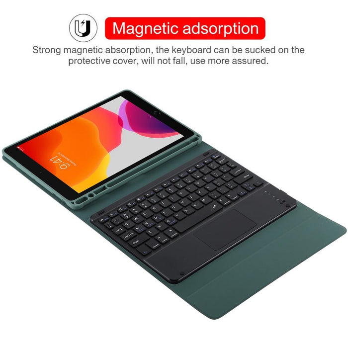 Detachable Bluetooth Black Keyboard & Microfiber Leather Tablet Case For Ipad 10.2 Inch / Ipad Air 2019 With Touch Pad & Pen Slot & Holder