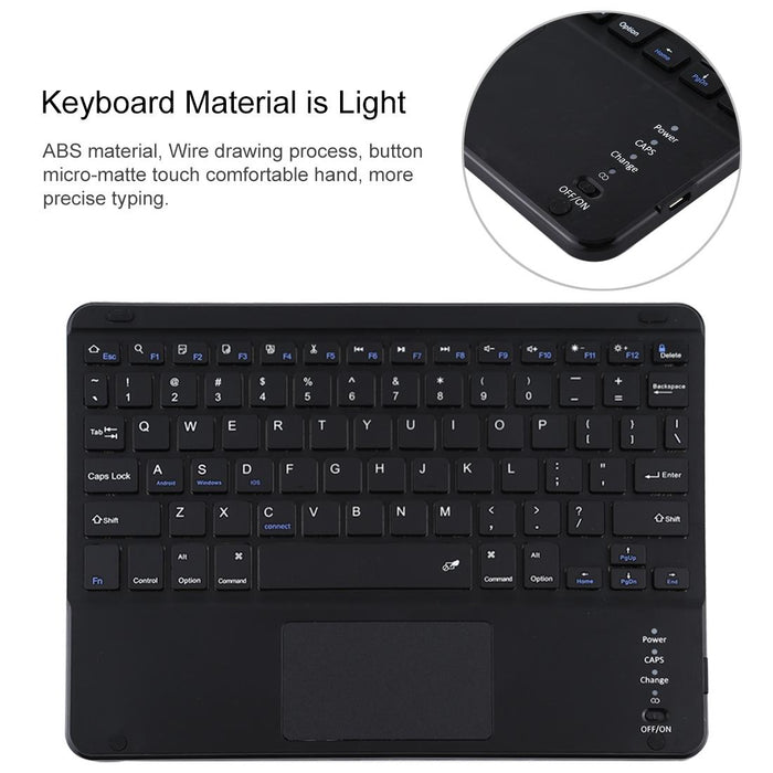 Detachable Bluetooth Black Keyboard & Microfiber Leather Tablet Case For Ipad 10.2 Inch / Ipad Air 2019 With Touch Pad & Pen Slot & Holder