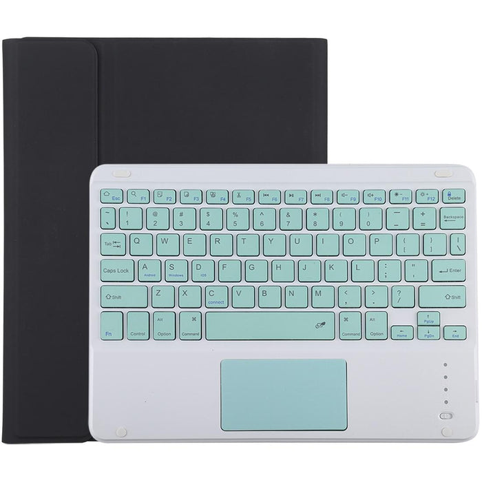 Detachable Bluetooth Green Keyboard & Microfiber Leather Tablet Case For Ipad 10.2 Inch / Ipad Air 2019 With Touch Pad & Pen Slot & Holder