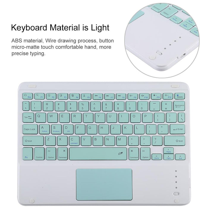 Detachable Bluetooth Green Keyboard & Microfiber Leather Tablet Case For Ipad 10.2 Inch / Ipad Air 2019 With Touch Pad & Pen Slot & Holder