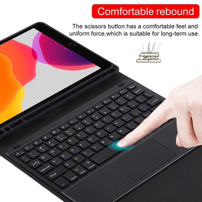 Detachable Bluetooth Black Keyboard & Microfiber Leather Tablet Case For Ipad 9.7 Inch With Touch Pad & Pen Slot & Holder