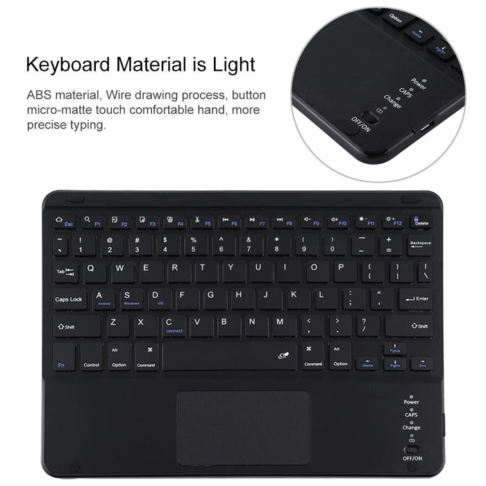 Detachable Bluetooth Black Keyboard & Microfiber Leather Tablet Case For Ipad 9.7 Inch With Touch Pad & Pen Slot & Holder