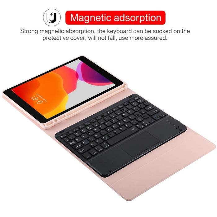 Detachable Bluetooth Black Keyboard & Microfiber Leather Tablet Case For Ipad 9.7 Inch With Touch Pad & Pen Slot & Holder