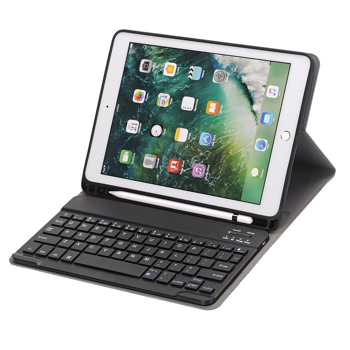 For Ipad 10.2 Inch 2019 Ultra-Thin Detachable Bluetooth Keyboard Leather Tablet Case With Stand & Pen Slot Function