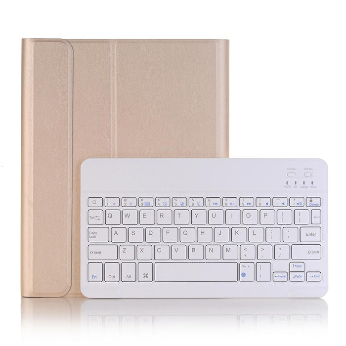 For Ipad 10.2 Inch 2019 Ultra-Thin Detachable Bluetooth Keyboard Leather Tablet Case With Stand & Pen Slot Function