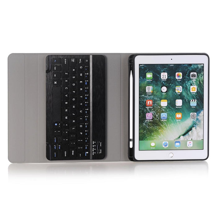 For Ipad 10.2 Inch 2019 Ultra-Thin Detachable Bluetooth Keyboard Leather Tablet Case With Stand & Pen Slot Function