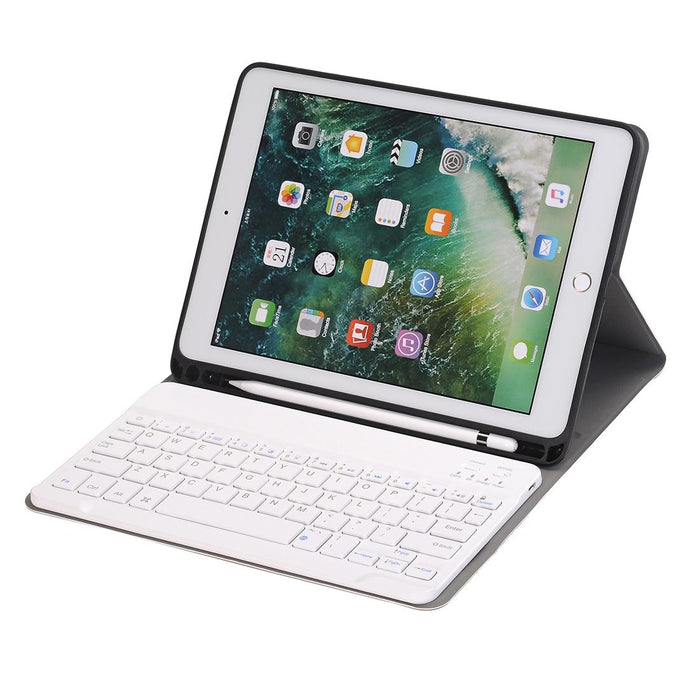 For Ipad 10.2 Inch 2019 Ultra-Thin Detachable Bluetooth Keyboard Leather Tablet Case With Stand & Pen Slot Function