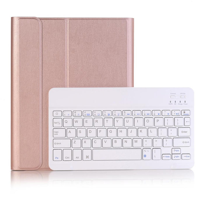 For Ipad 10.2 Inch 2019 Ultra-Thin Detachable Bluetooth Keyboard Leather Tablet Case With Stand & Pen Slot Function