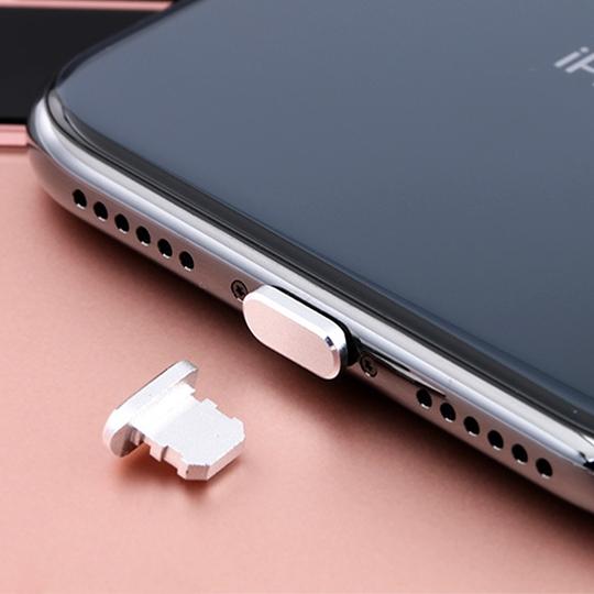 2Pcs Universal 8 Pin Charging Port Metal Anti-Dust Plug For Iphone