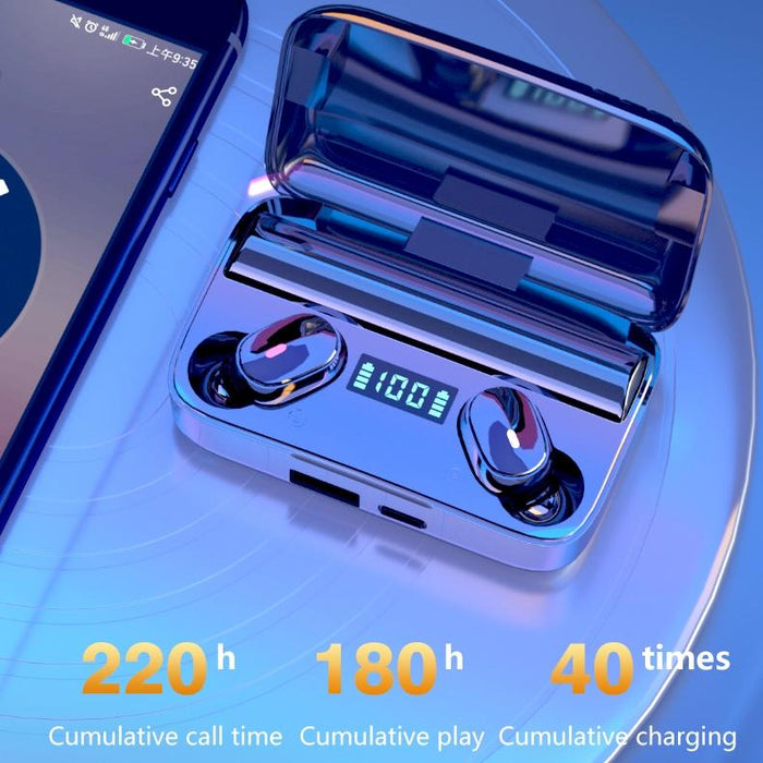 A9 Tws Cvc8.0 And Dsp Dual Noise Cancelling Bluetooth Earphone With Magnetic Charging Box & Led Digital Display