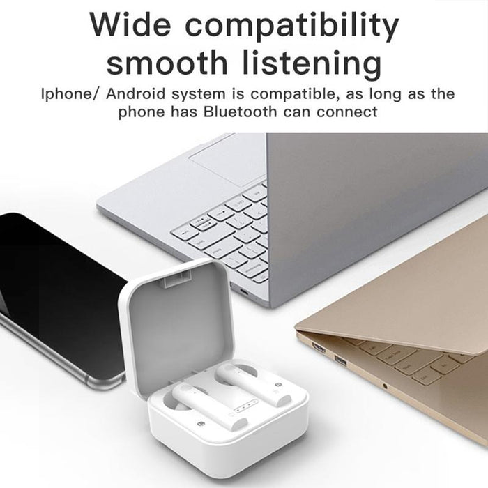 Tws Dual Microphone Voice Noise Cancelling Touch Bluetooth Earphone With Charging Box