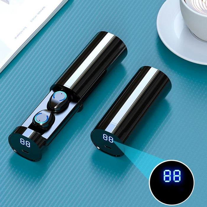 F9-6 Tws Cvc8.0 Noise Cancelling Touch Bluetooth Earphone With Pull-Out Cylindrical Charging Box