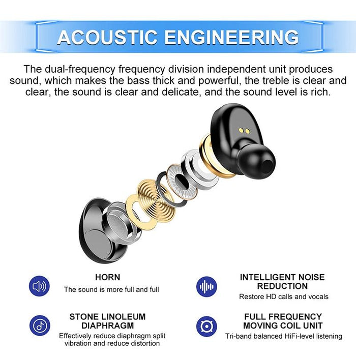 F9-6 Tws Cvc8.0 Noise Cancelling Touch Bluetooth Earphone With Pull-Out Cylindrical Charging Box