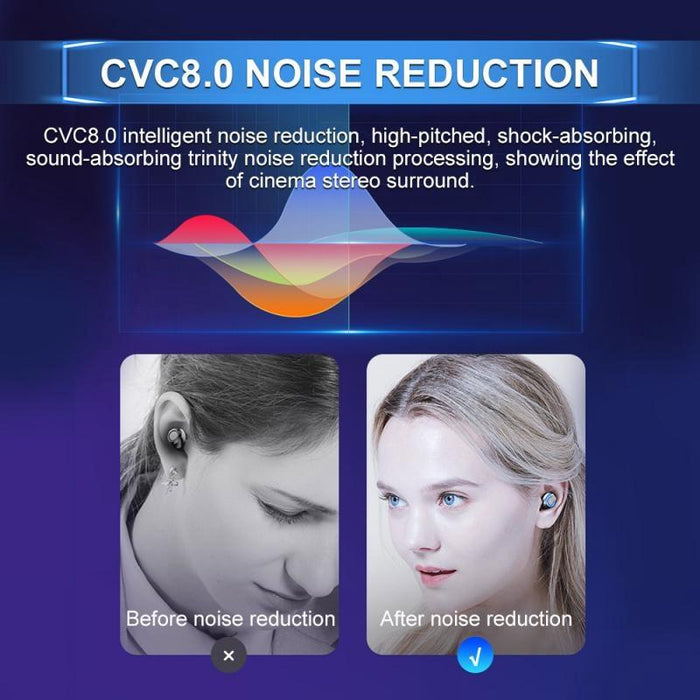 F9-8 Tws Cvc8.0 Noise Cancelling Touch Mini Bluetooth Earphone With Charging Box