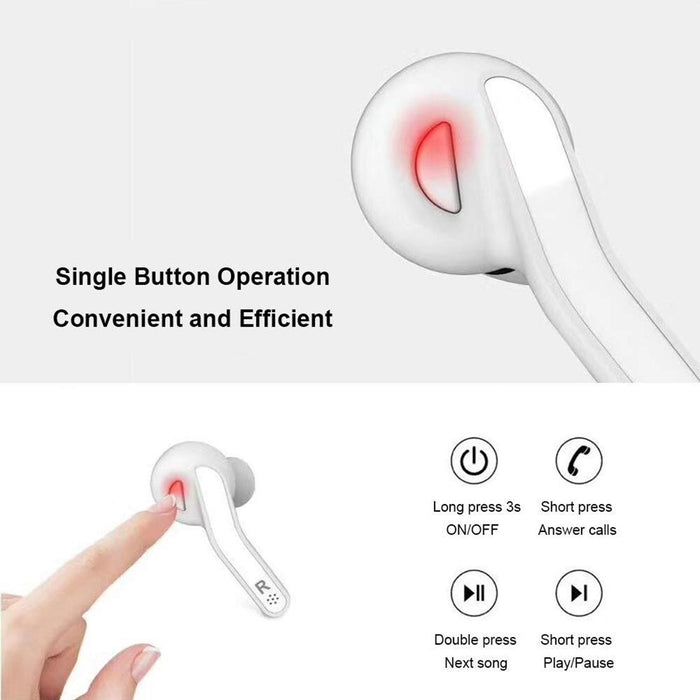 T-88 Tws Bluetooth V5.0 Wireless Stereo Earphones With Magnetic Charging Box White