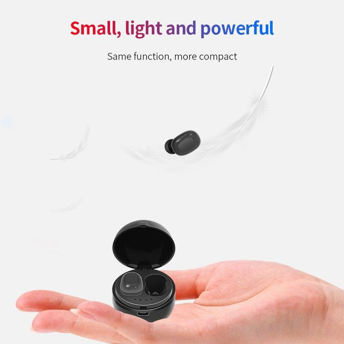 A10 Tws Space Capsule Shape Wireless Bluetooth Earphone With Magnetic Charging Box & Lanyard