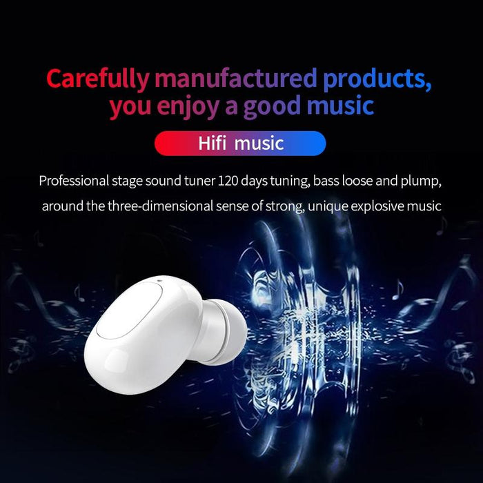 A10 Tws Space Capsule Shape Wireless Bluetooth Earphone With Magnetic Charging Box & Lanyard