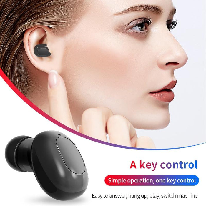 A10 Tws Space Capsule Shape Wireless Bluetooth Earphone With Magnetic Charging Box & Lanyard