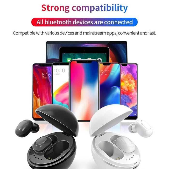 A10 Tws Space Capsule Shape Wireless Bluetooth Earphone With Magnetic Charging Box & Lanyard