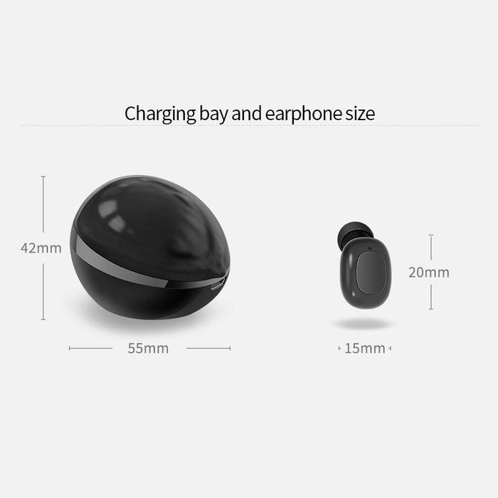 A10 Tws Space Capsule Shape Wireless Bluetooth Earphone With Magnetic Charging Box & Lanyard