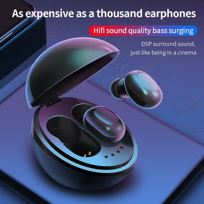 A10 Tws Space Capsule Shape Wireless Bluetooth Earphone With Magnetic Charging Box & Lanyard