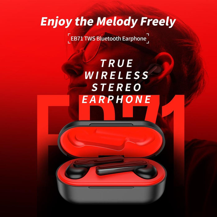 Eb71 Tws Ipx4 Waterproof Wireless Stereo Bluetooth 5.0 Earphone Black