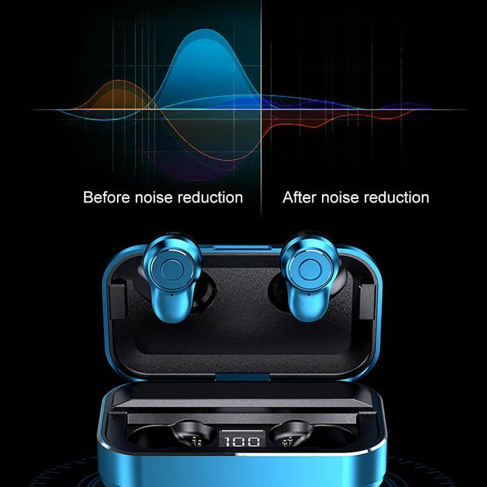 A6 Tws Touch Wireless Bluetooth 5.0 Earphone With Charging Box & Led Smart Digital Display