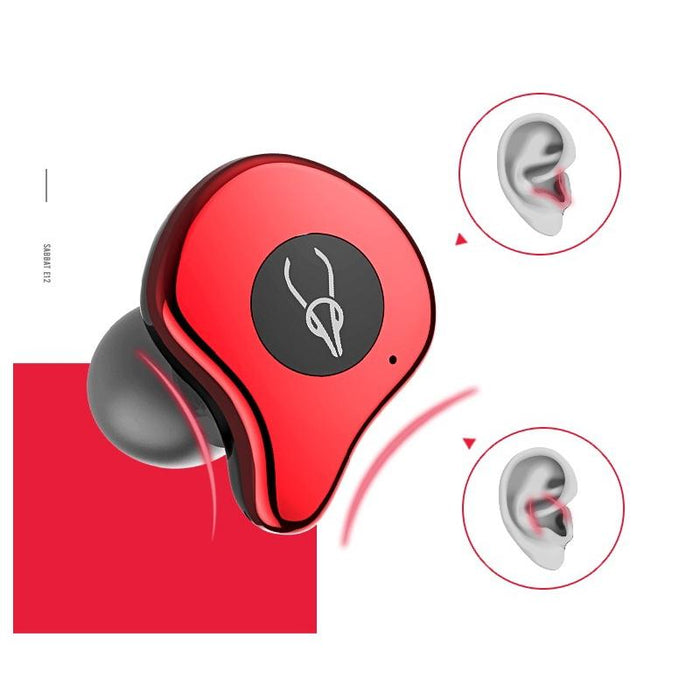 E12 Portable In-Ear Bluetooth V5.0 Earphone With Wireless Charging Box