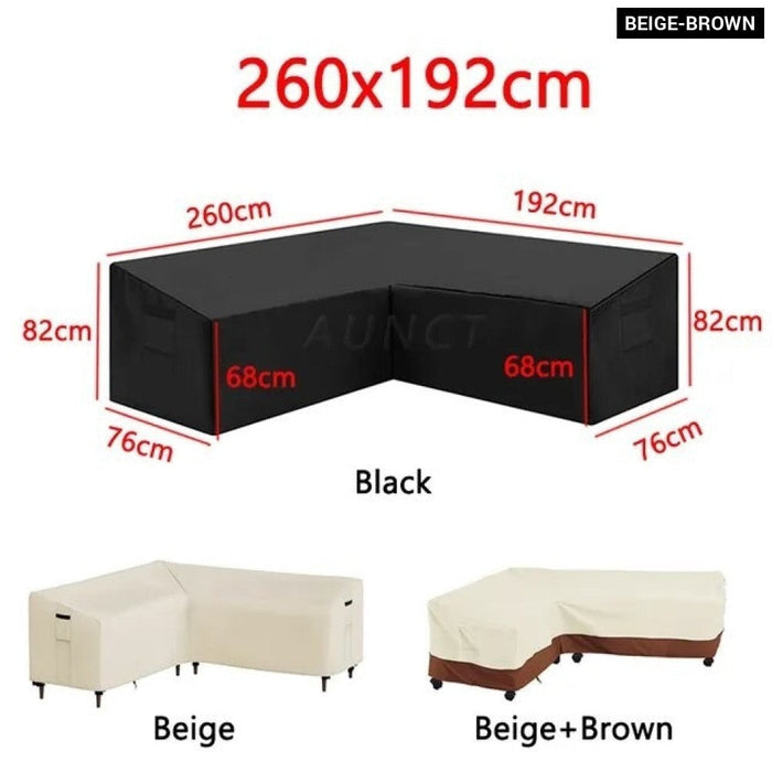 L Shape Corner Outdoor Sofa Cover Waterproof Rattan Corner Furniture Cover V Shape Protective Dust Covers