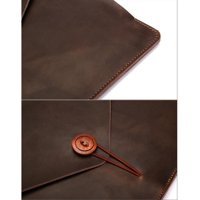 15.4 Business Laptop Tablet Bag - Genuine Leather - Universal Fit