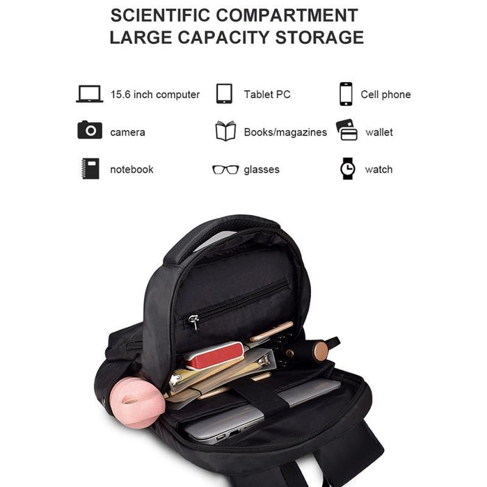 Waterproof Laptop Backpack with Usb Interface for 15