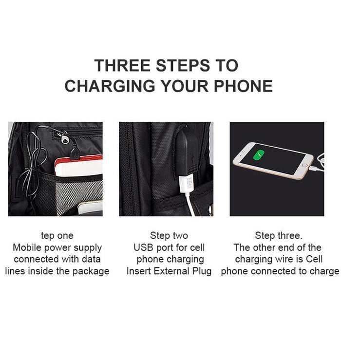 Waterproof Laptop Backpack with Usb Interface for 15