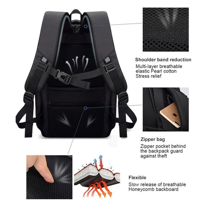 Waterproof Laptop Backpack with Usb Interface for 15