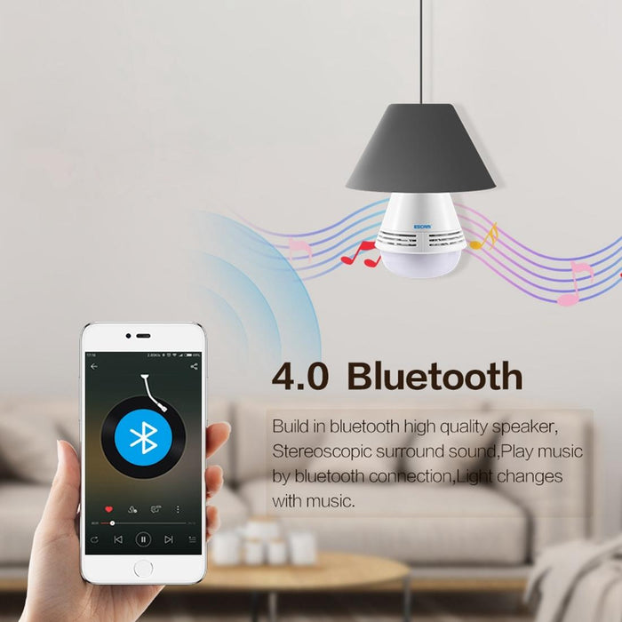 2Mp Hd 1080P 360 Degree Panoramic Bluetooth Speaker Bulb Ip Camera E27 Wifi Motion Detection White