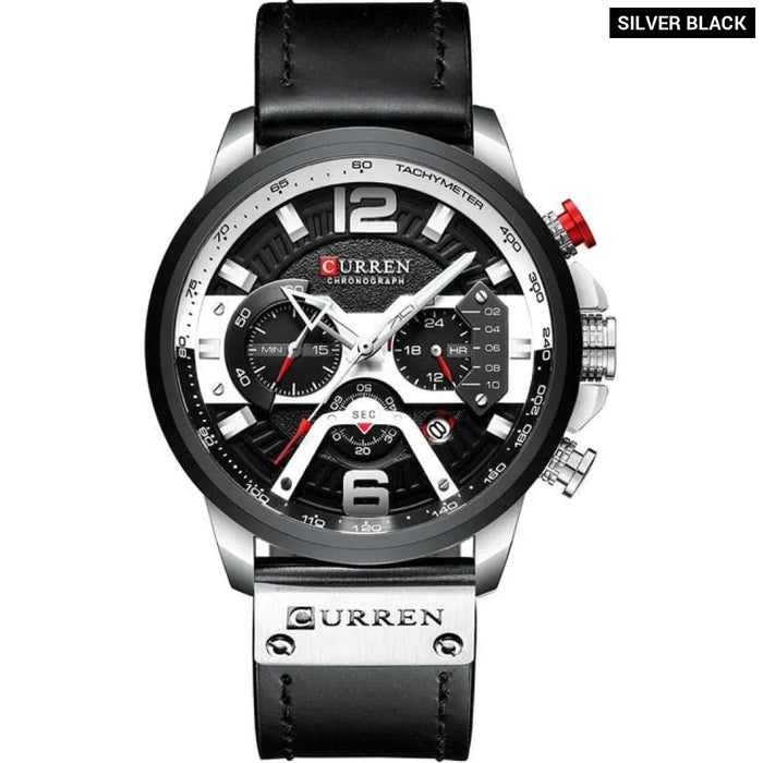 Stainless Steel Waterproof Military Chronograph Sport Quartz Wristwatch For Men