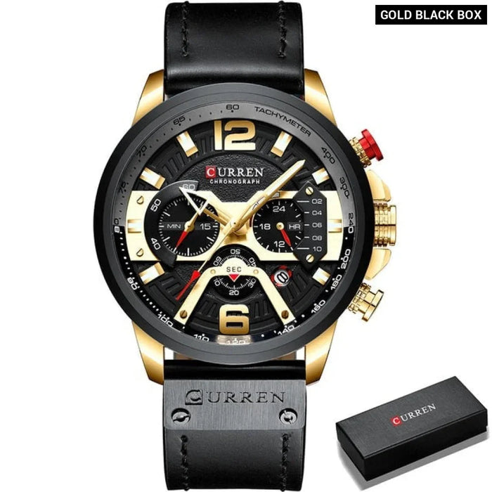 Stainless Steel Waterproof Military Chronograph Sport Quartz Wristwatch For Men