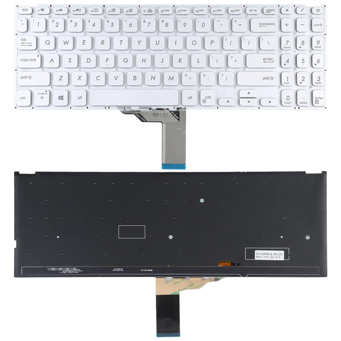 For Asus Vivobook X512 X512D X512Da X512F X512Fa X512U Us Version Keyboard With Backlight Silver