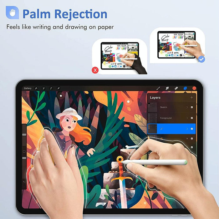 For Ipad After 2018 Mutural P-980 Tilt Pressure Sensor Capacitive Stylus Pen With Palm Rejection