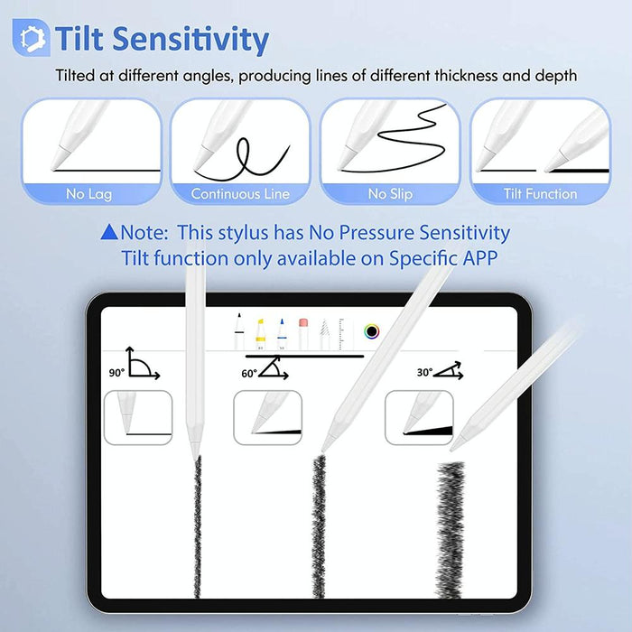 For Ipad After 2018 Mutural P-980 Tilt Pressure Sensor Capacitive Stylus Pen With Palm Rejection