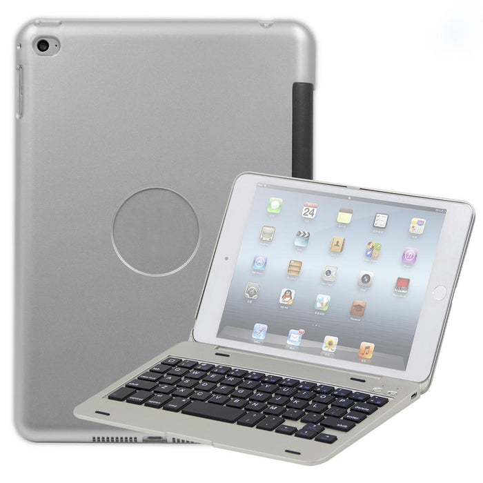 F1 & For Ipad Mini 5 / 4 Laptop Version Plastic Bluetooth Keyboard Tablet Case Silver