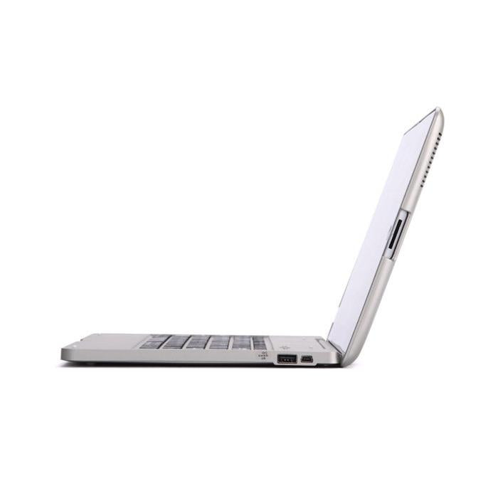 P2095 For Ipad 4 / 3 / 2 Laptop Version Aluminum Alloy Bluetooth Keyboard Tablet Case Silver