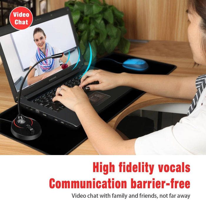 Hxsj F12 360 Degrees Bendable Drive-Free Usb Computer Microphone - 2.2M