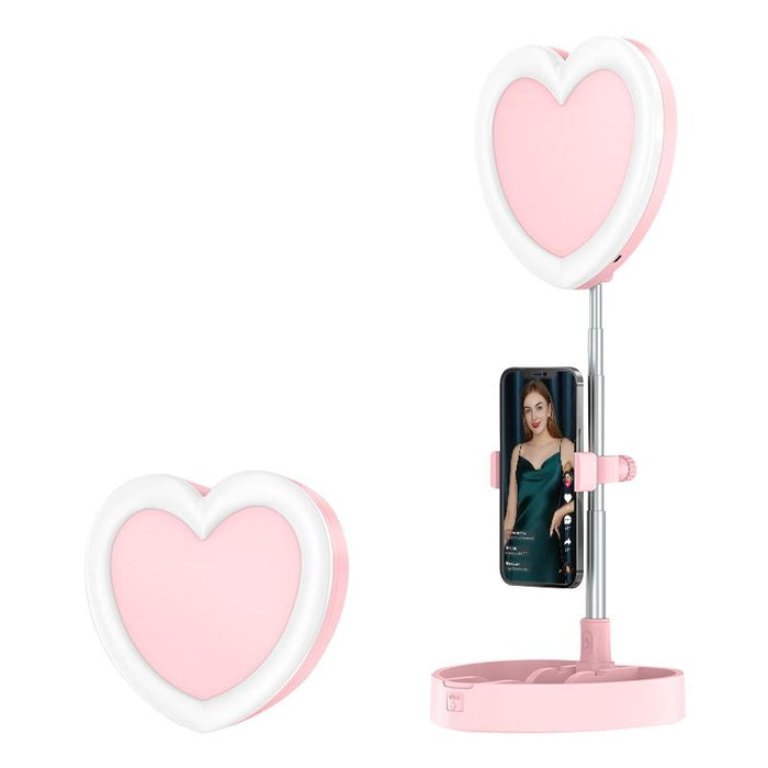 Heart Shape Multi-Function Live Broadcast Beauty Fill Light Mobile Phone Holder