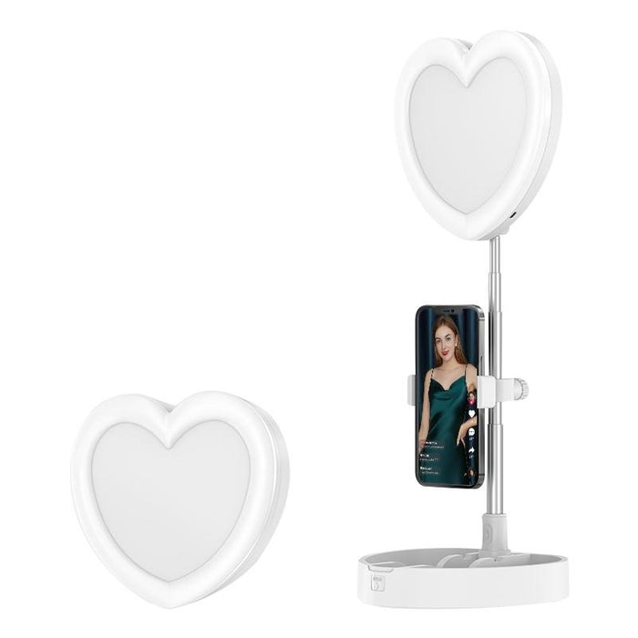 Heart Shape Multi-Function Live Broadcast Beauty Fill Light Mobile Phone Holder