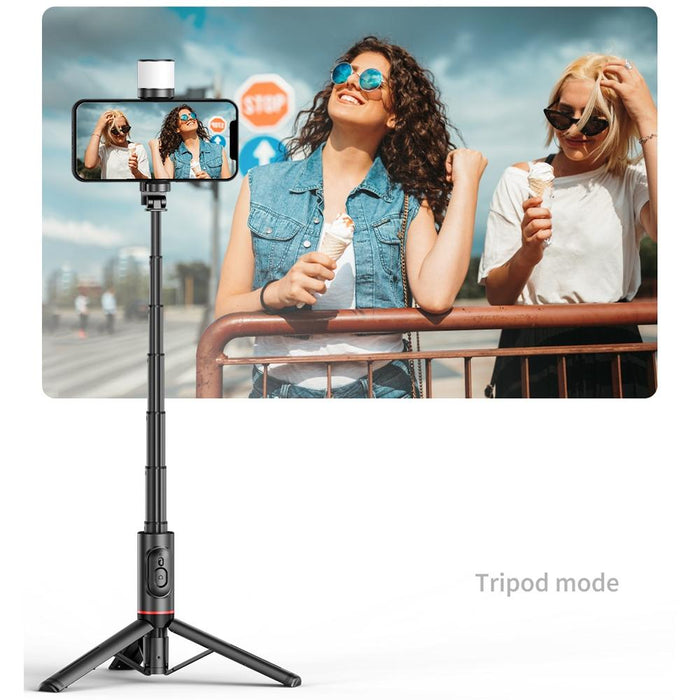 Rotatable Bluetooth Selfie Stick with Fill Light and Remote