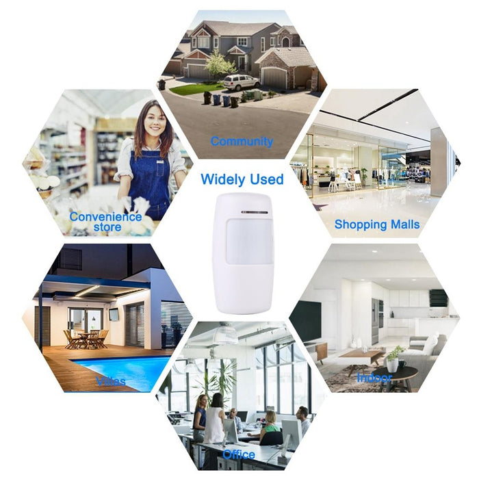 433Mhz Wide Angle Wireless Pir Detector White