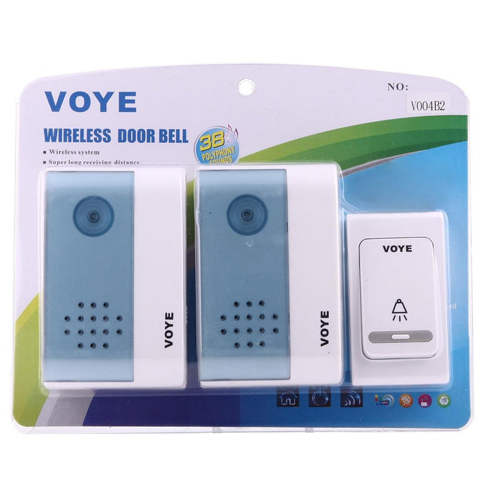 Wireless Smart Music Home Doorbell With Dual Receiver - Remote Control Distance 120M Open Air