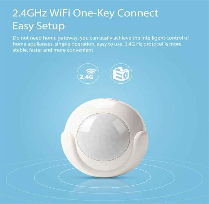 Pd01W Wireless Wifi Pir Detector Motion Sensor Supports Android / Ios Systems & Ultra-Bright Red Led